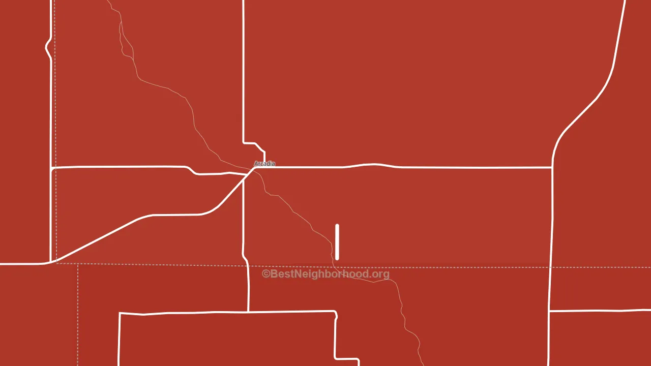 Arcadia, NE block-group political-lean map