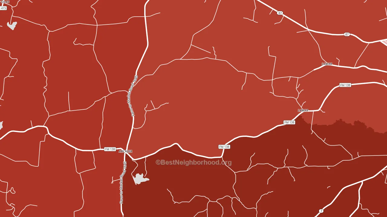 Arcadia, TX block-group political-lean map
