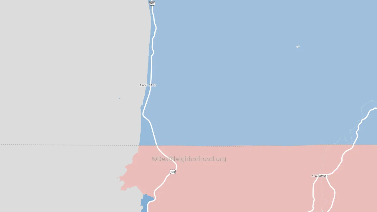 Arch Cape, OR block-group political-lean map