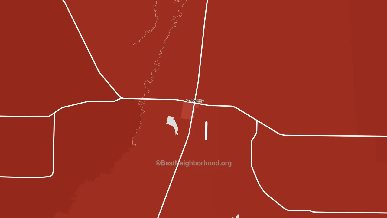 Archer City, TX block-group political-lean map
