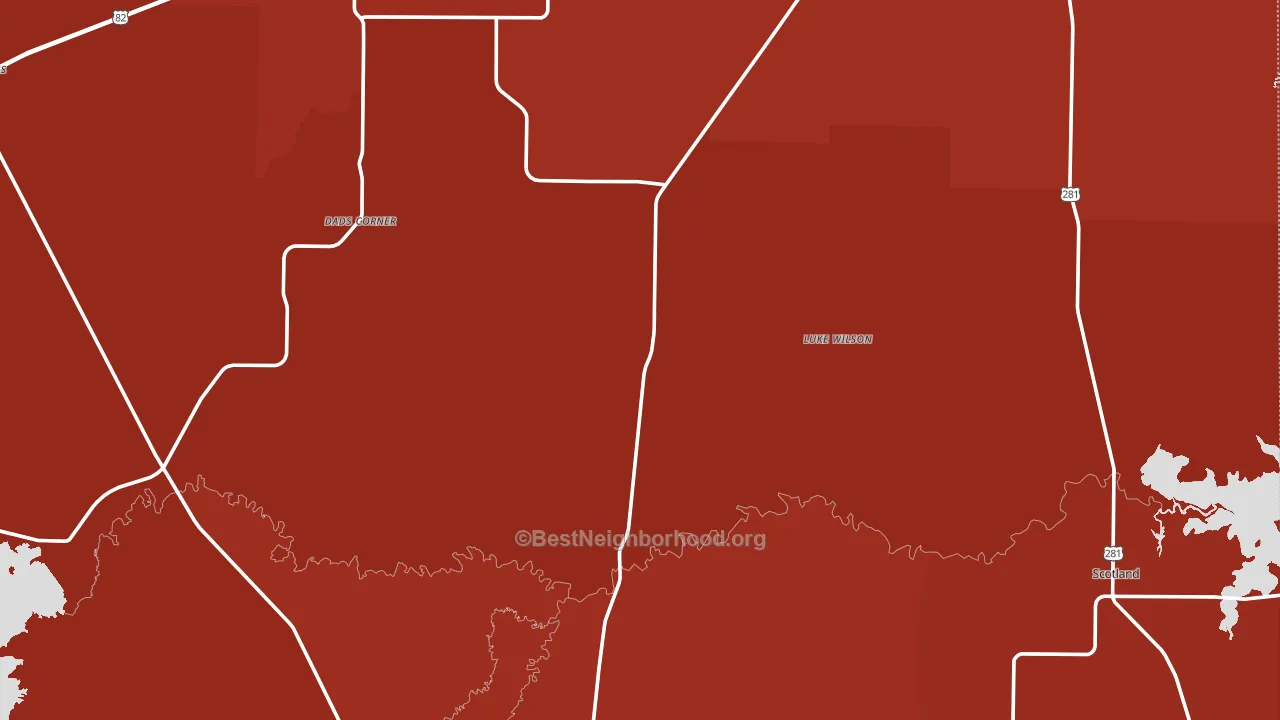 Archer County, TX block-group political-lean map