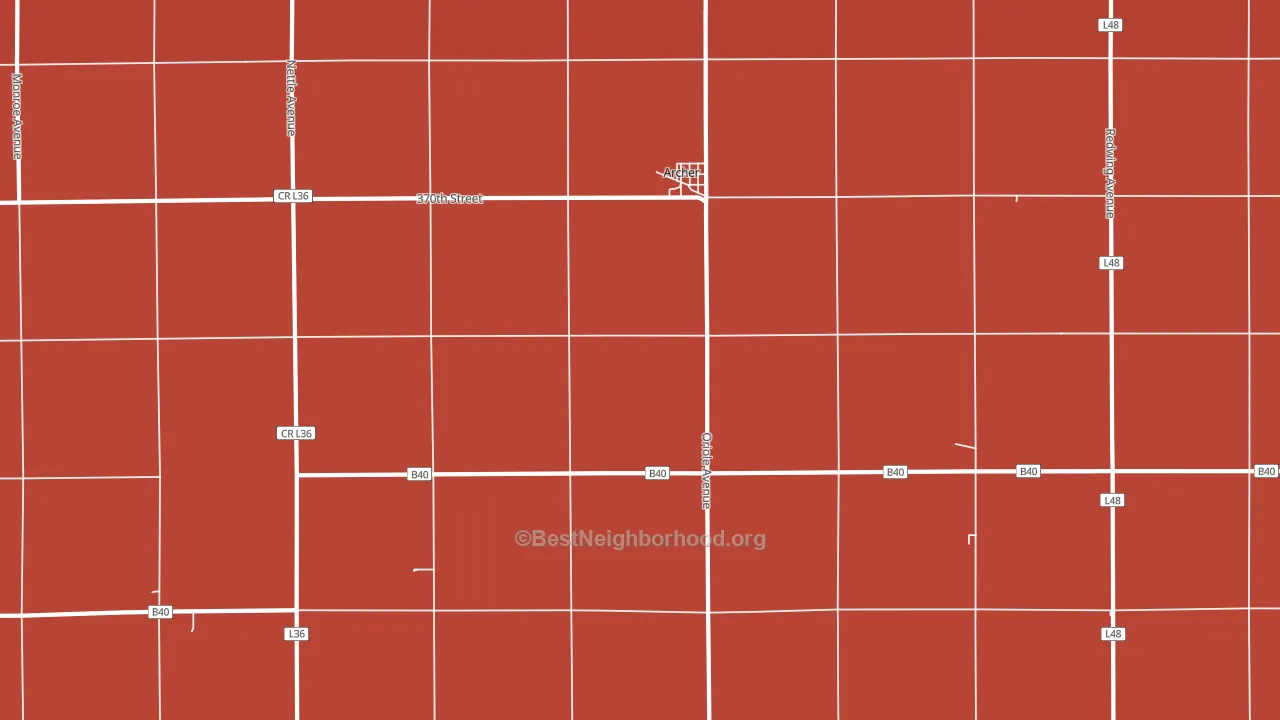 Archer, IA block-group political-lean map