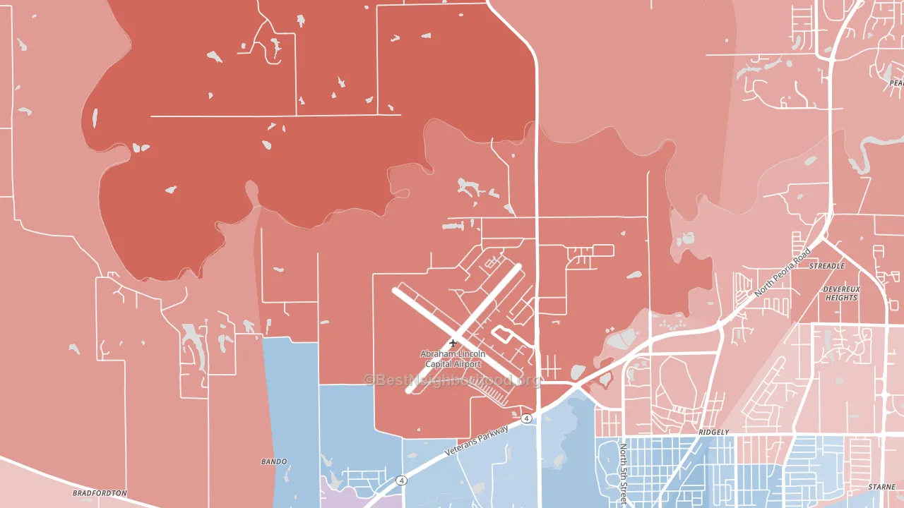 Archer, IL block-group political-lean map