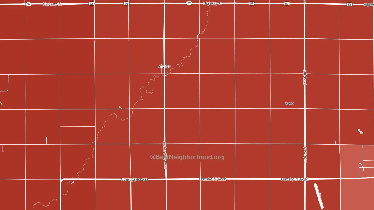 Archer, NE block-group political-lean map