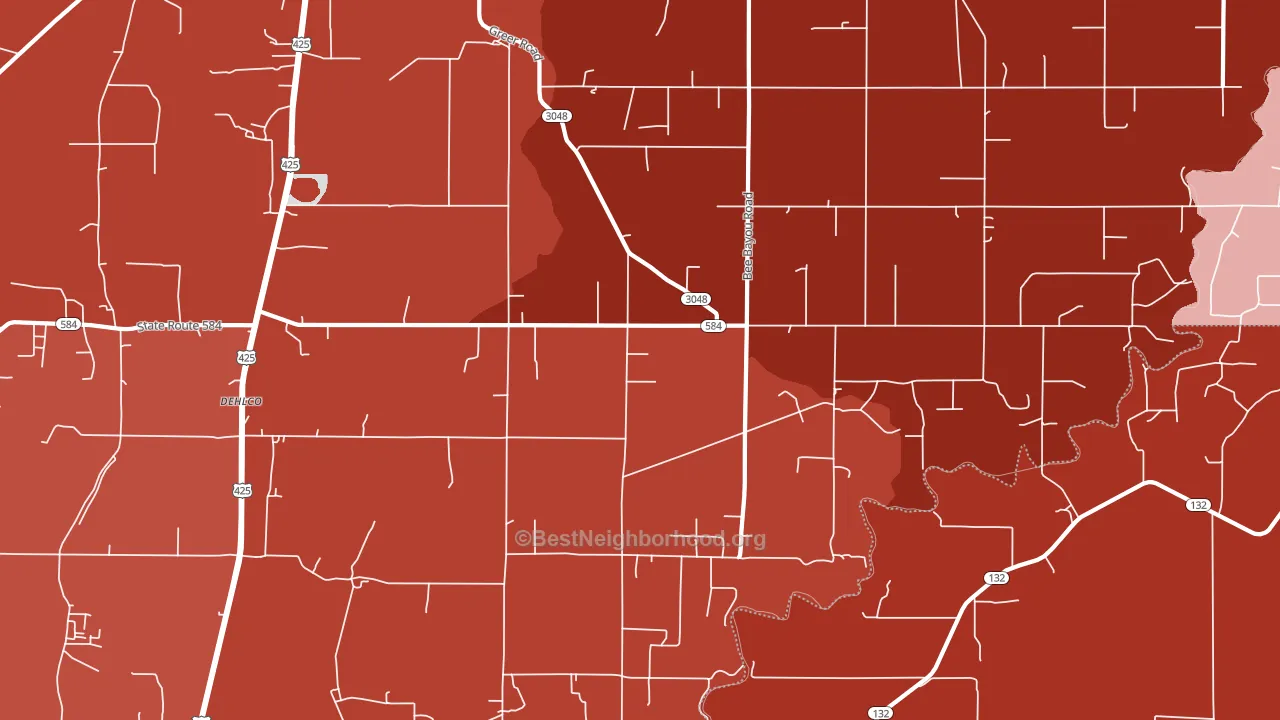Archibald, LA block-group political-lean map