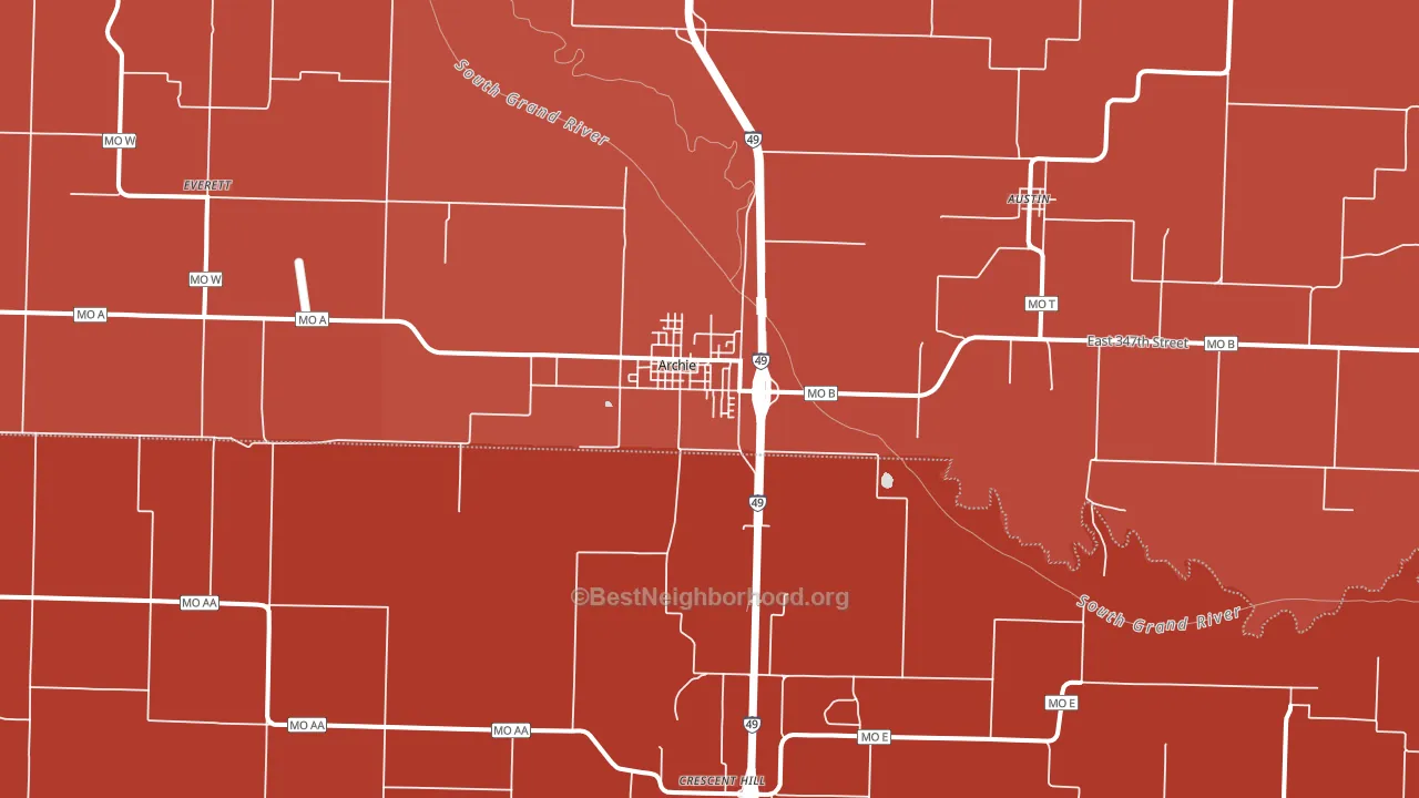 Archie, MO block-group political-lean map