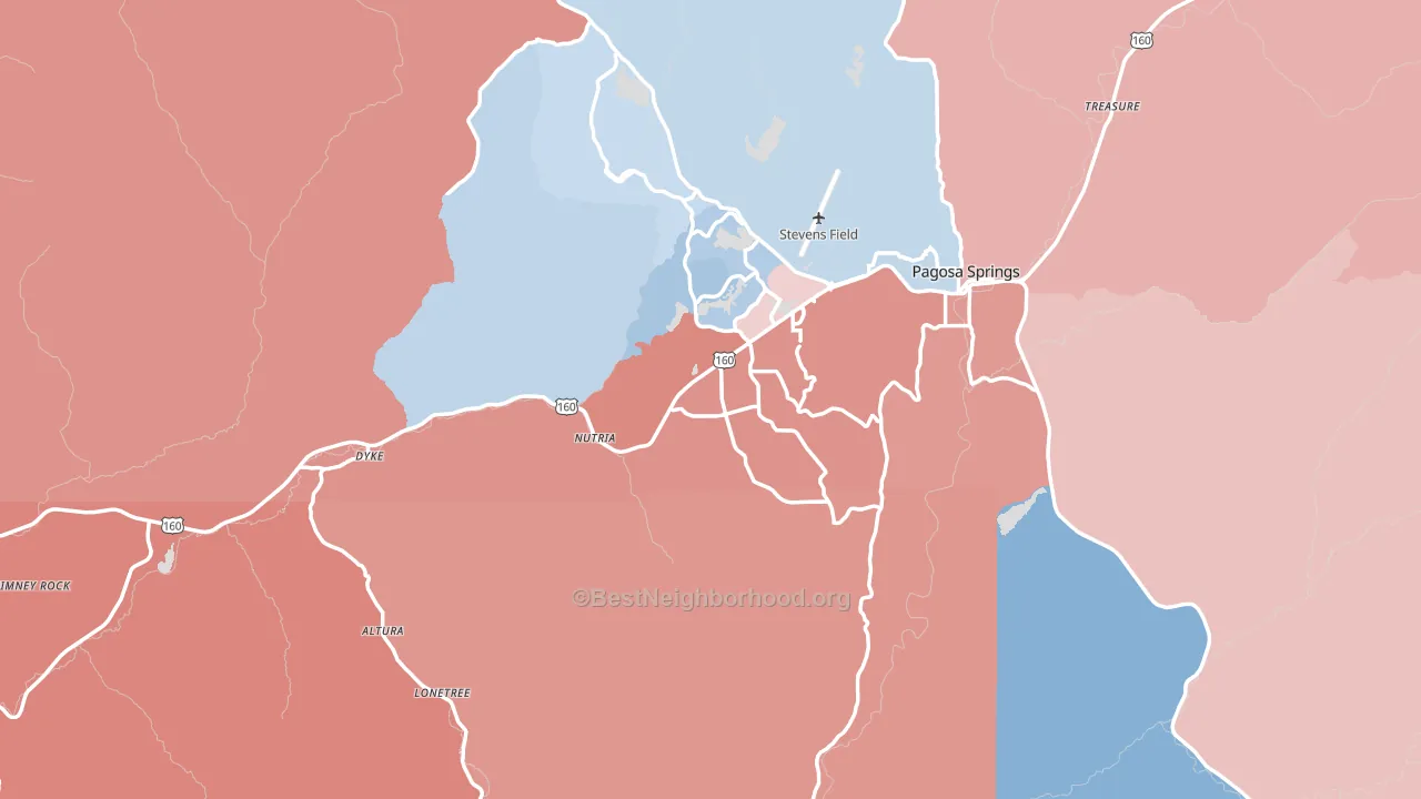 Archuleta County, CO block-group political-lean map