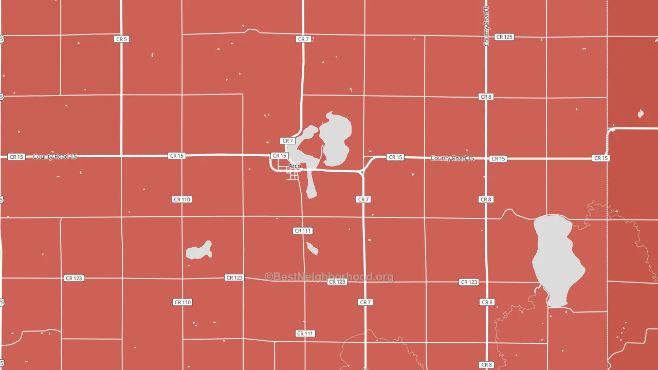 Arco, MN block-group political-lean map