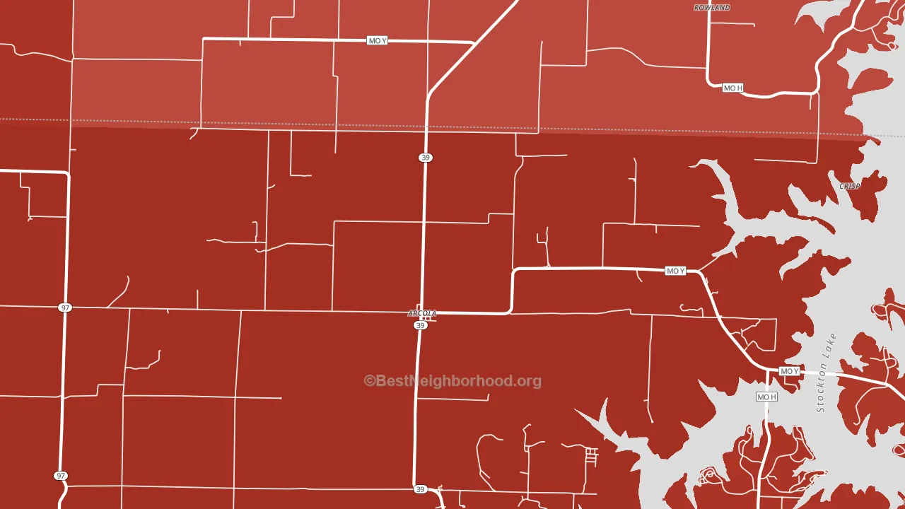 Arcola, MO block-group political-lean map