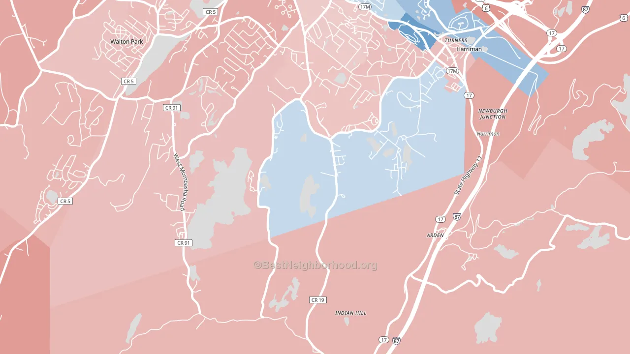 Arden, NY block-group political-lean map