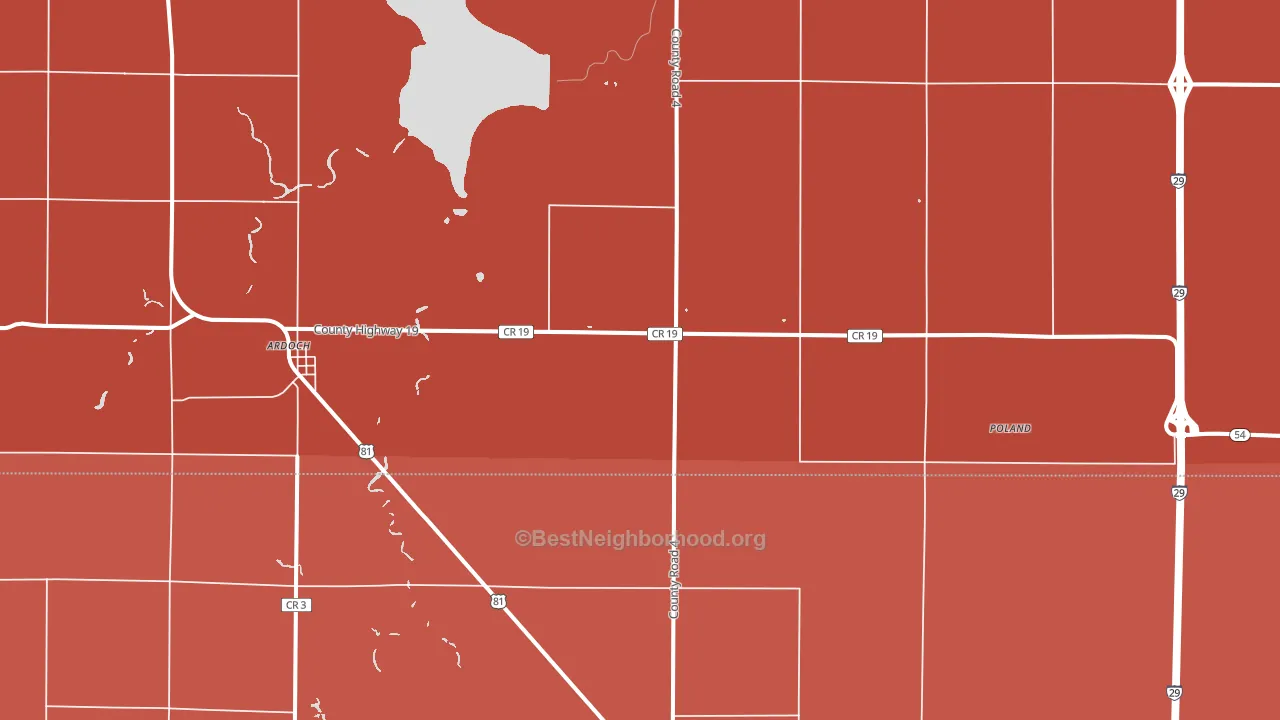 Ardoch, ND block-group political-lean map