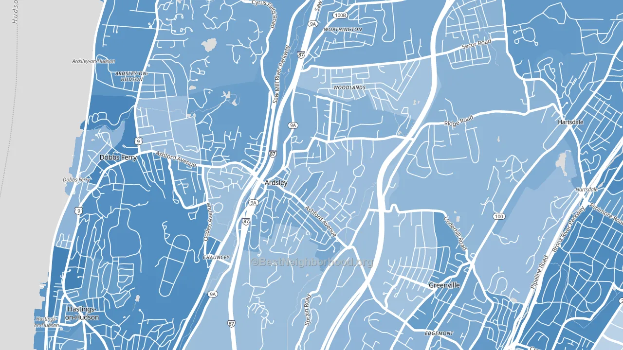 Ardsley, NY block-group political-lean map