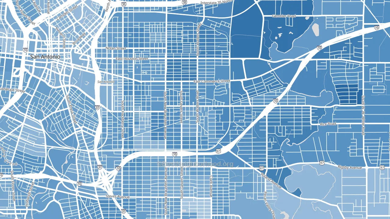 Arena District, San Antonio, TX block-group political-lean map
