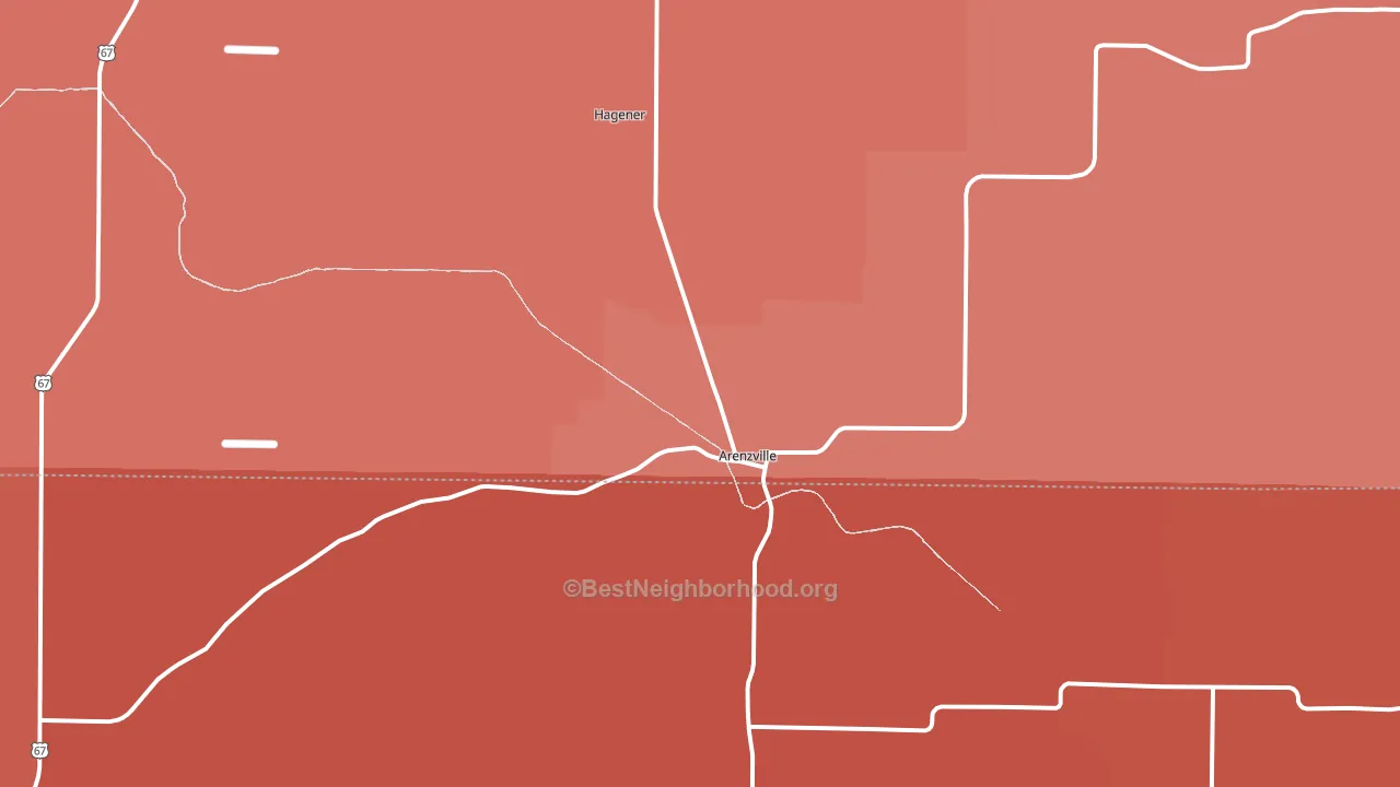 Arenzville, IL block-group political-lean map