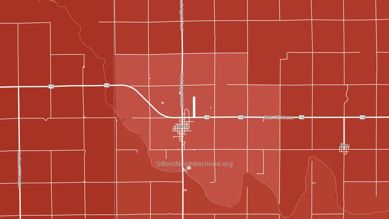 Argonia, KS block-group political-lean map