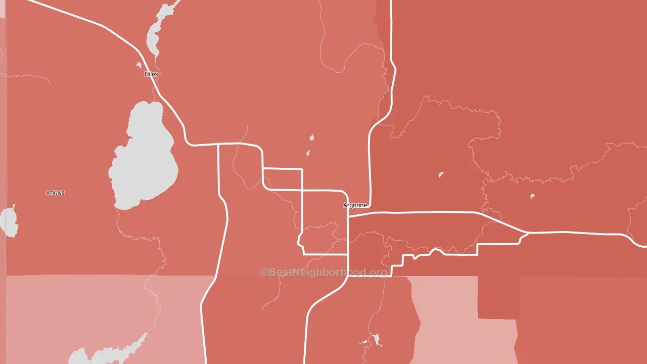 Argonne, WI block-group political-lean map