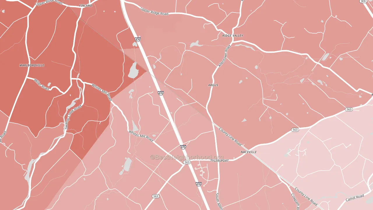 Argus, PA block-group political-lean map