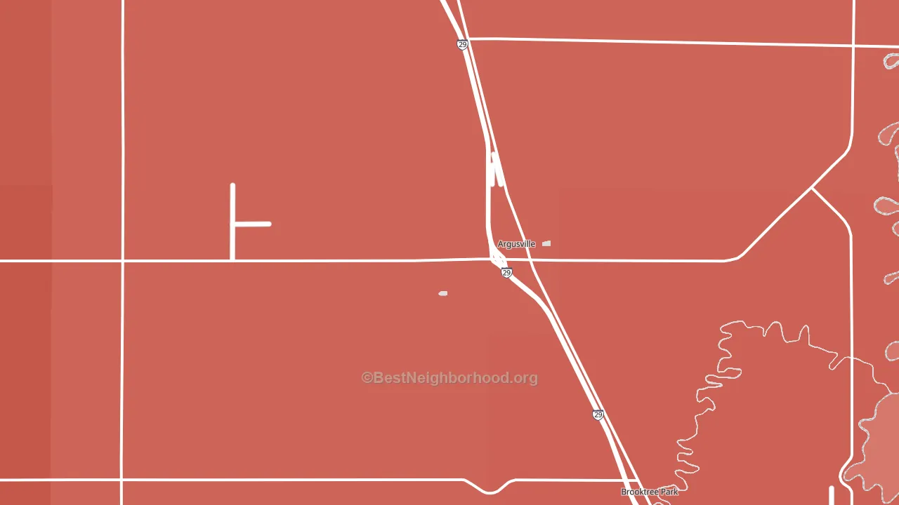 Argusville, ND block-group political-lean map