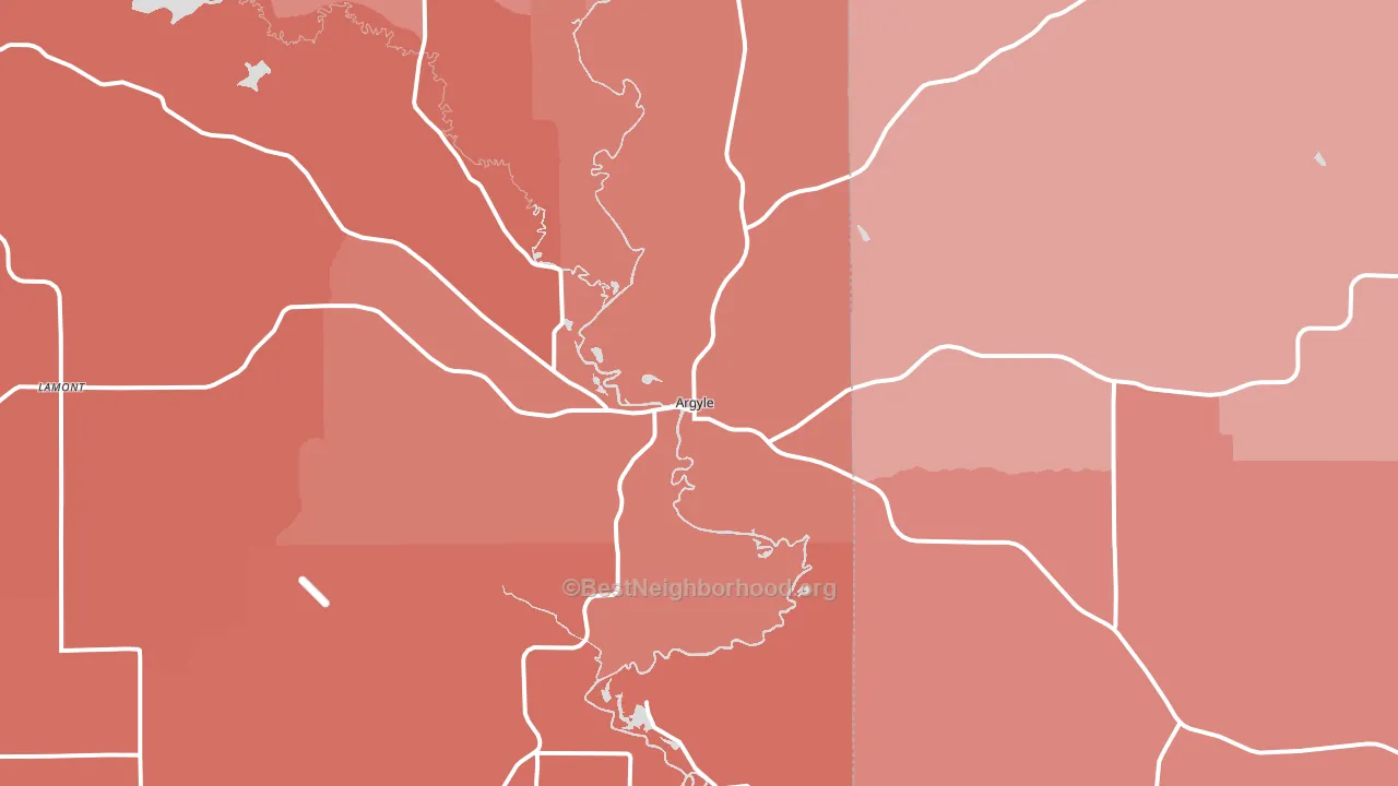 Argyle, WI block-group political-lean map