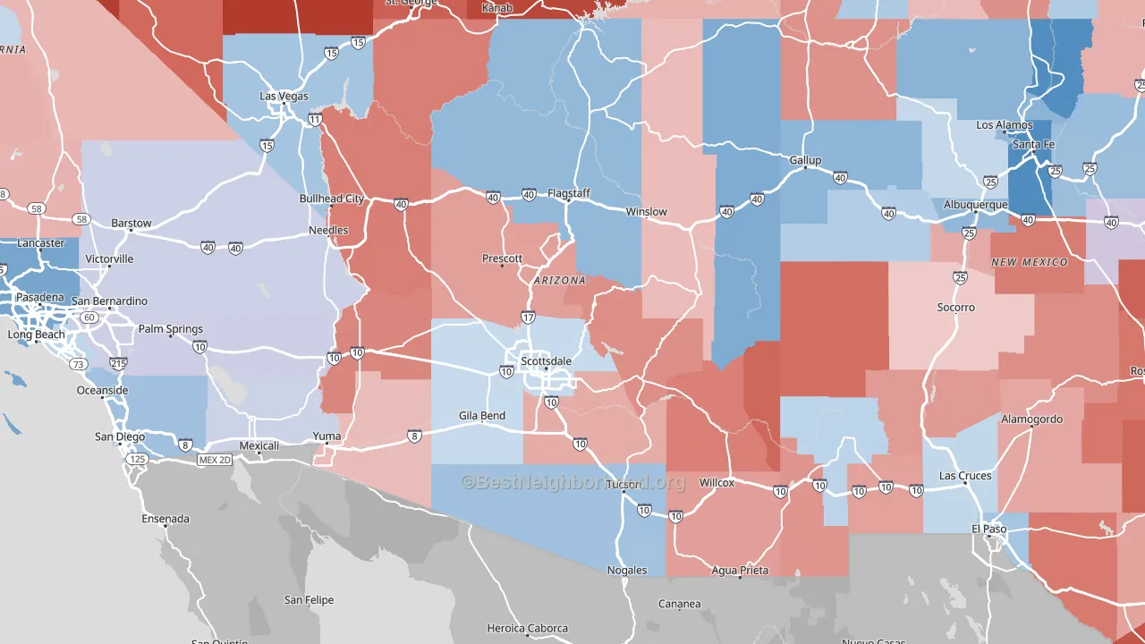 Arizona block-group political-lean map