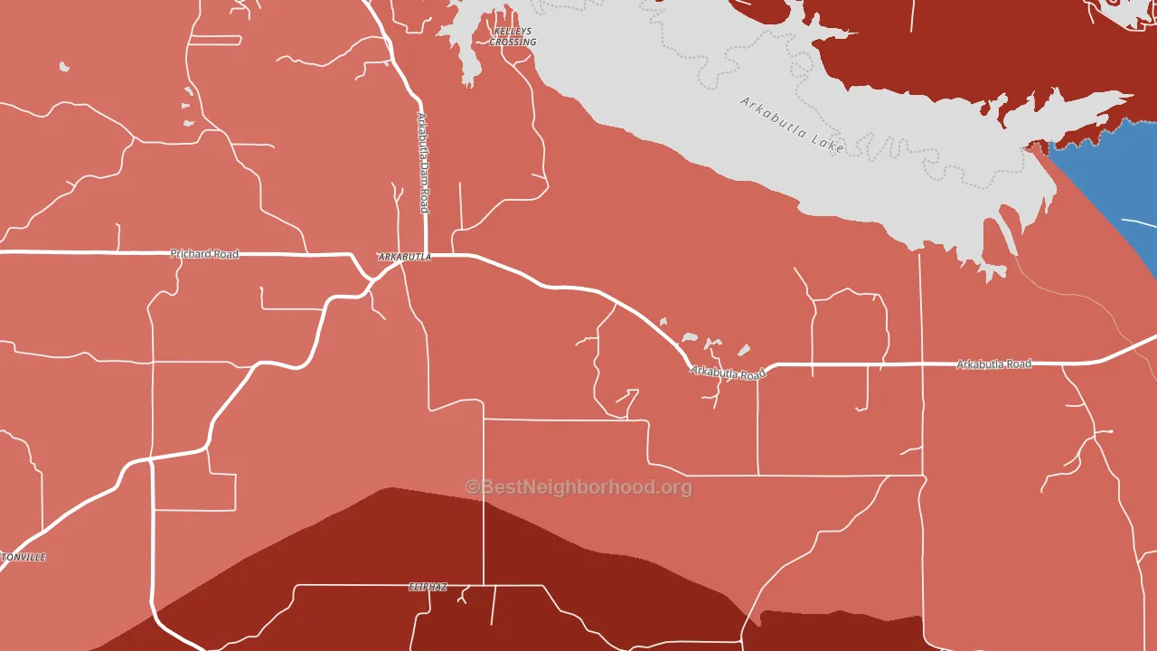 Arkabutla, MS block-group political-lean map