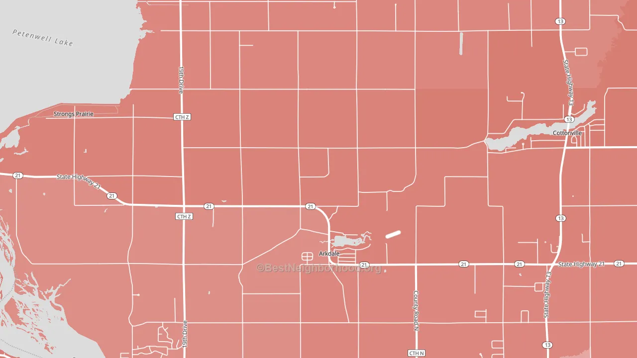 Arkdale, WI block-group political-lean map