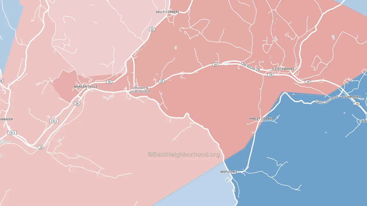 Arkville, NY block-group political-lean map