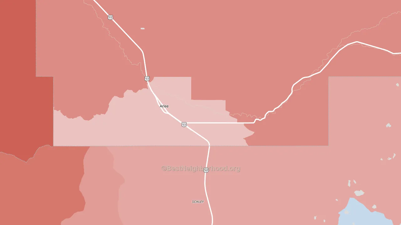 Arlee, MT block-group political-lean map