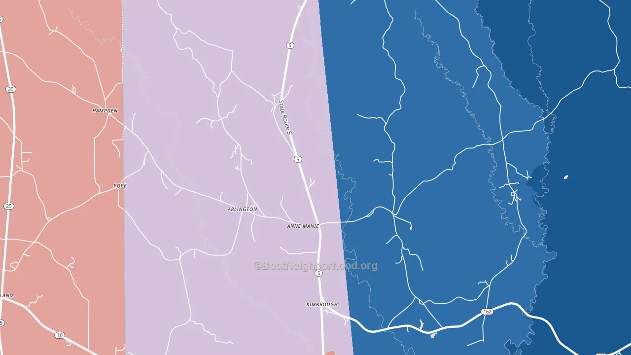 Arlington, AL block-group political-lean map