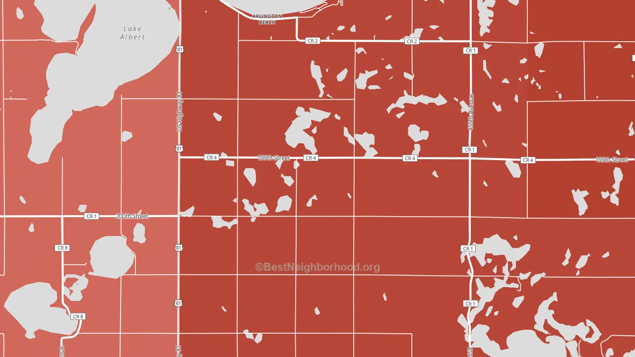 Arlington Beach, SD block-group political-lean map
