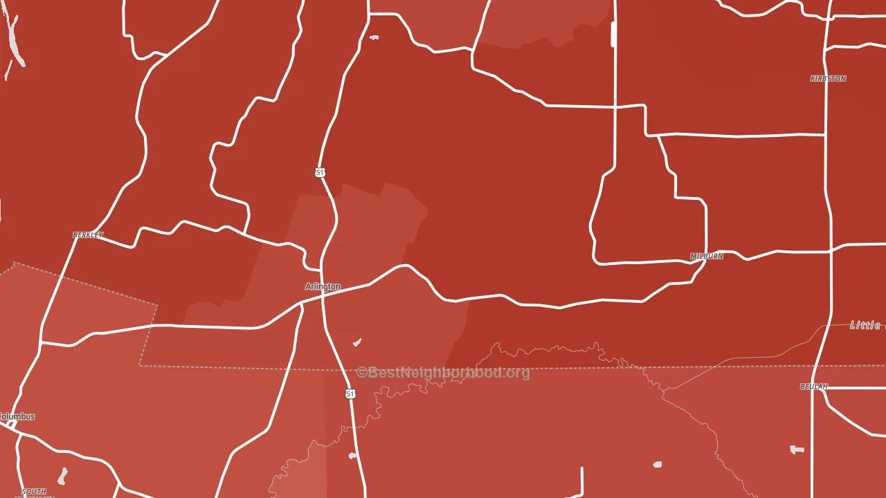 Arlington, KY block-group political-lean map