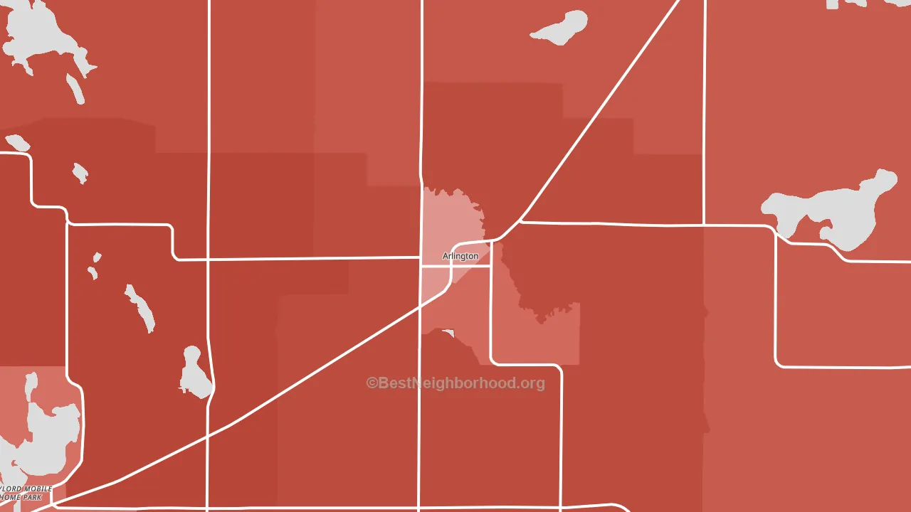 Arlington, MN block-group political-lean map