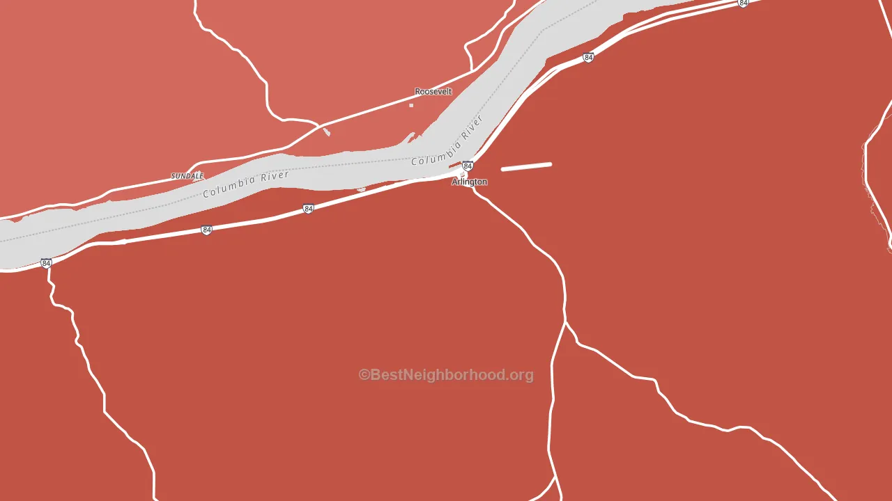 Arlington, OR block-group political-lean map