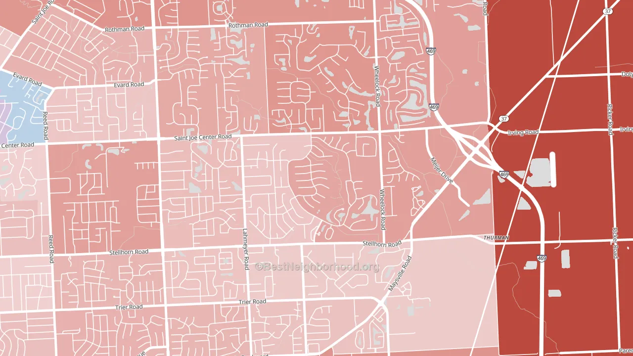 Arlington Park, Fort Wayne, IN block-group political-lean map