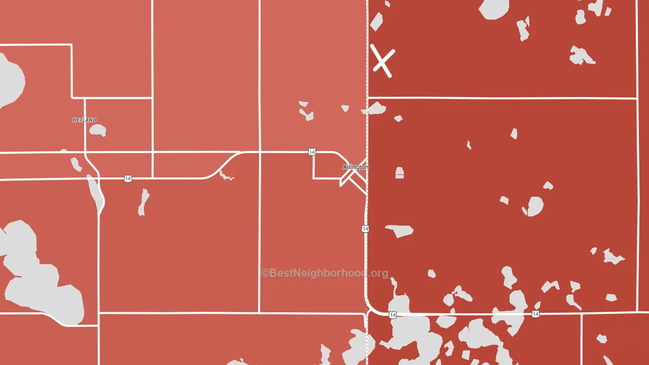 Arlington, SD block-group political-lean map
