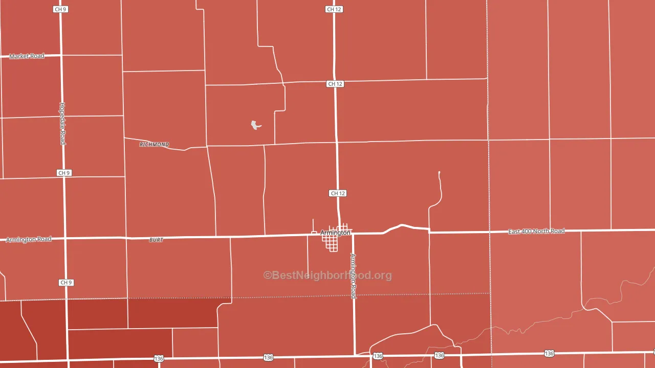Armington, IL block-group political-lean map