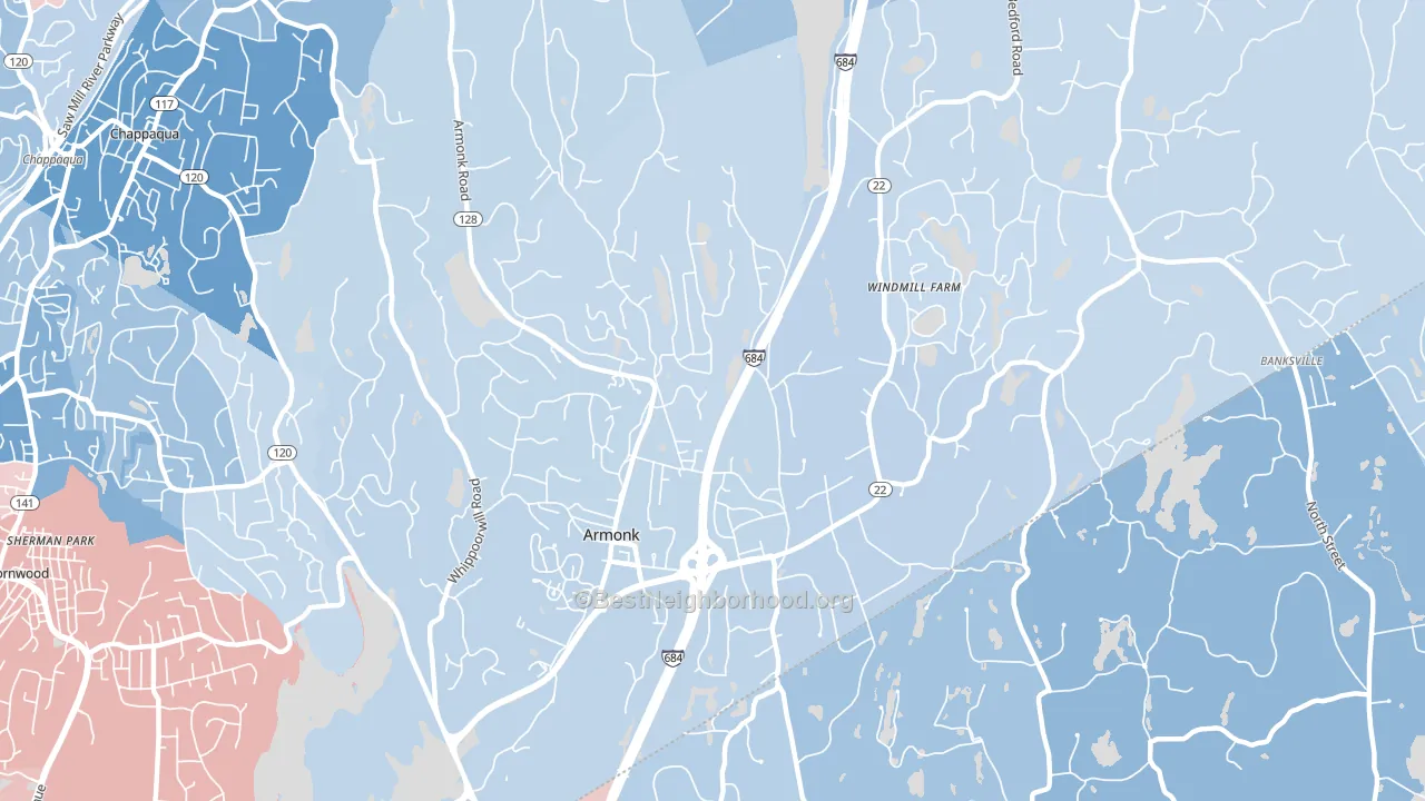 Armonk, NY block-group political-lean map