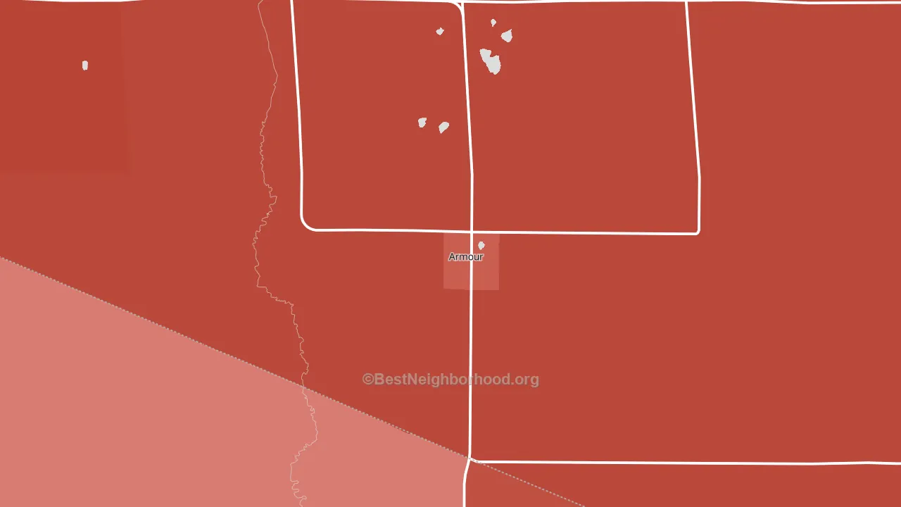 Armour, SD block-group political-lean map