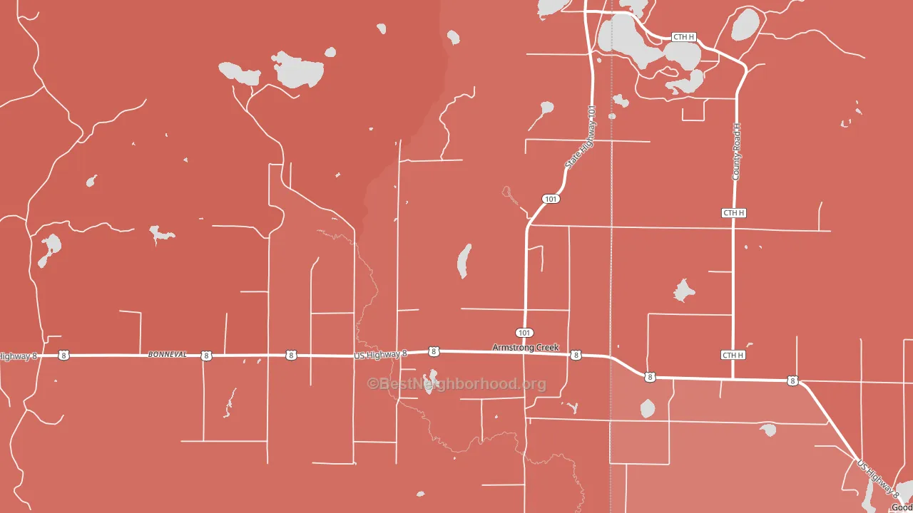 Armstrong Creek, WI block-group political-lean map