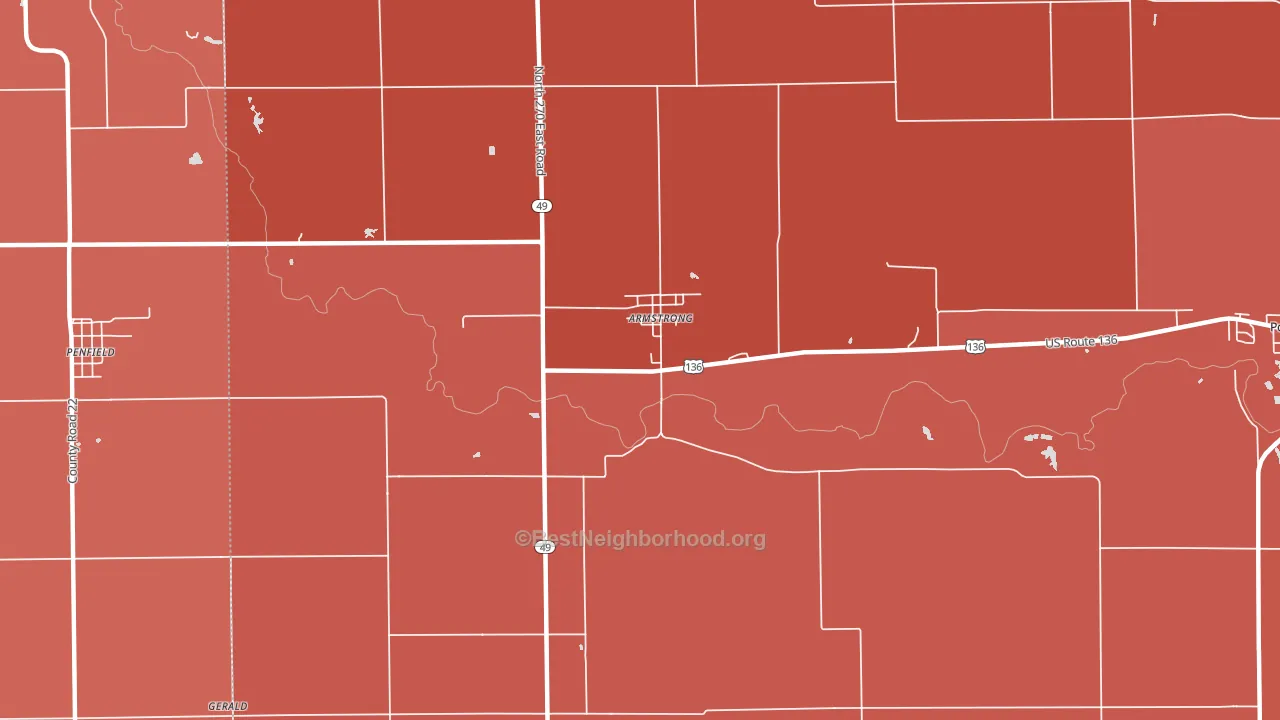 Armstrong, IL block-group political-lean map