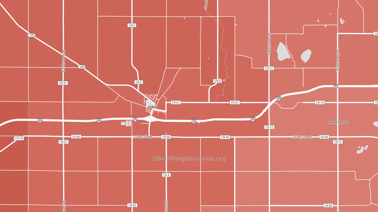 Armstrong, MN block-group political-lean map