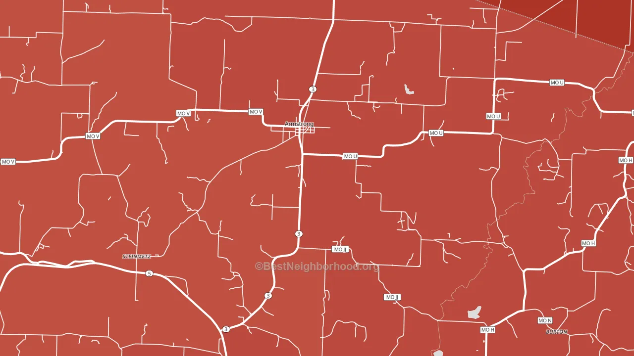 Armstrong, MO block-group political-lean map