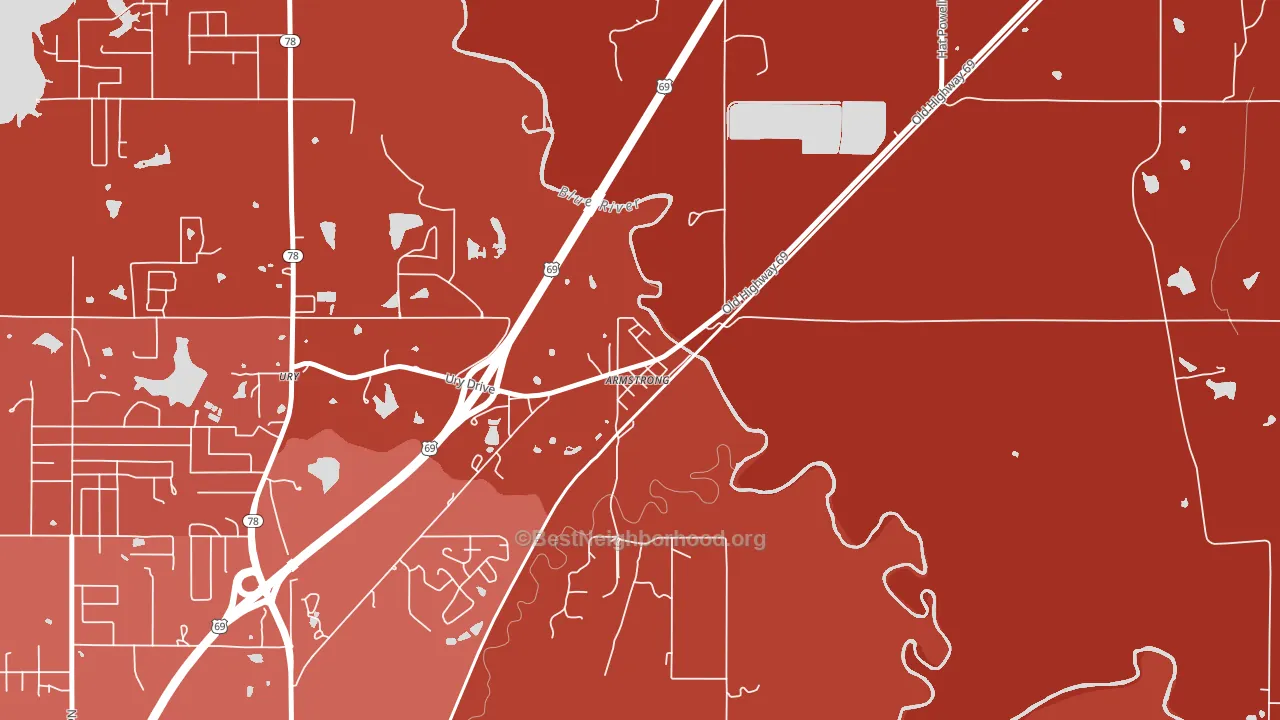 Armstrong, OK block-group political-lean map