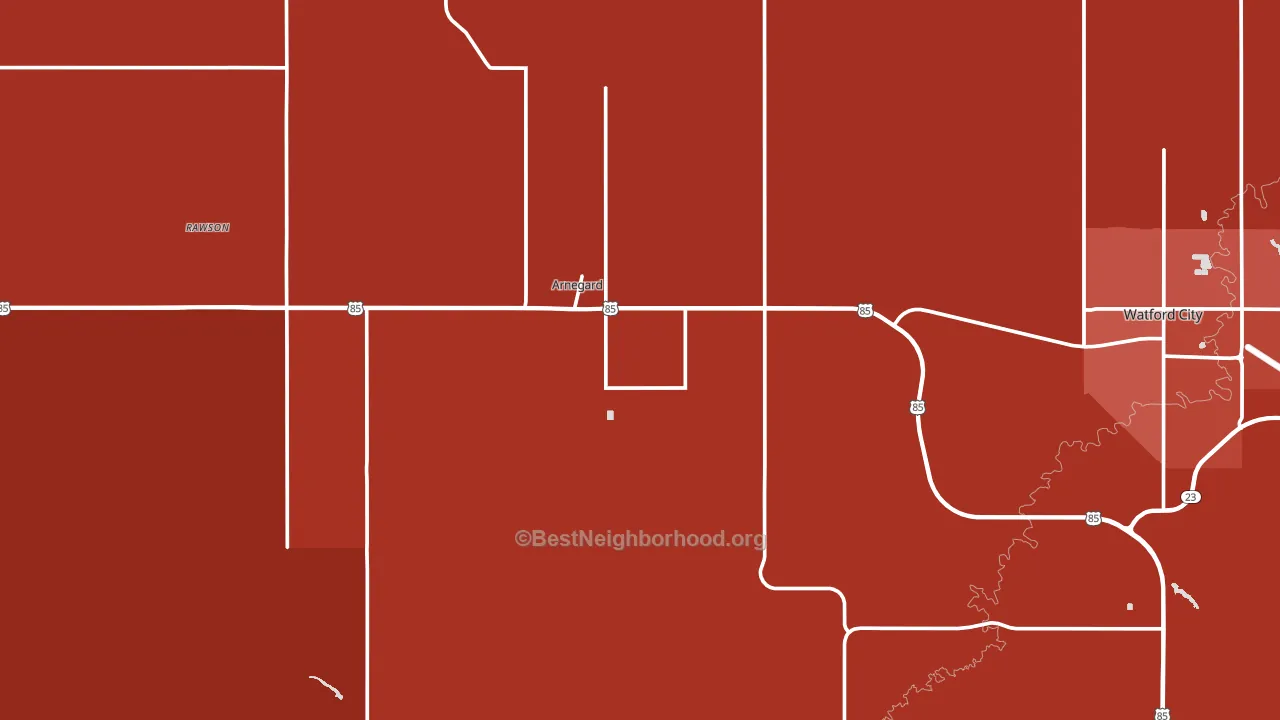 Arnegard, ND block-group political-lean map