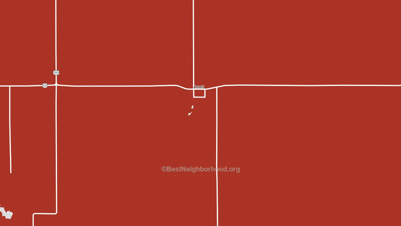 Arnett, OK block-group political-lean map