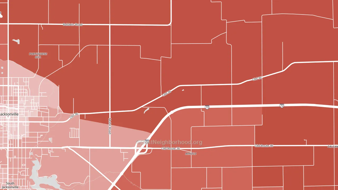 Arnold, IL block-group political-lean map