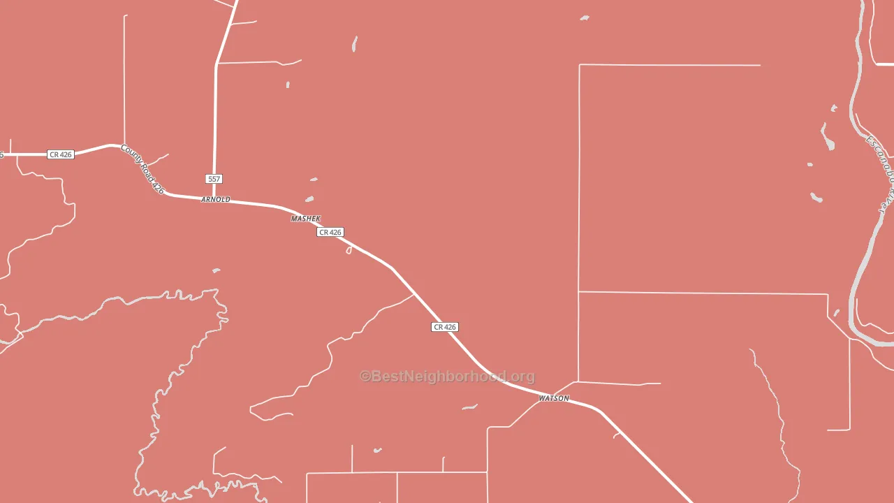 Arnold, MI block-group political-lean map
