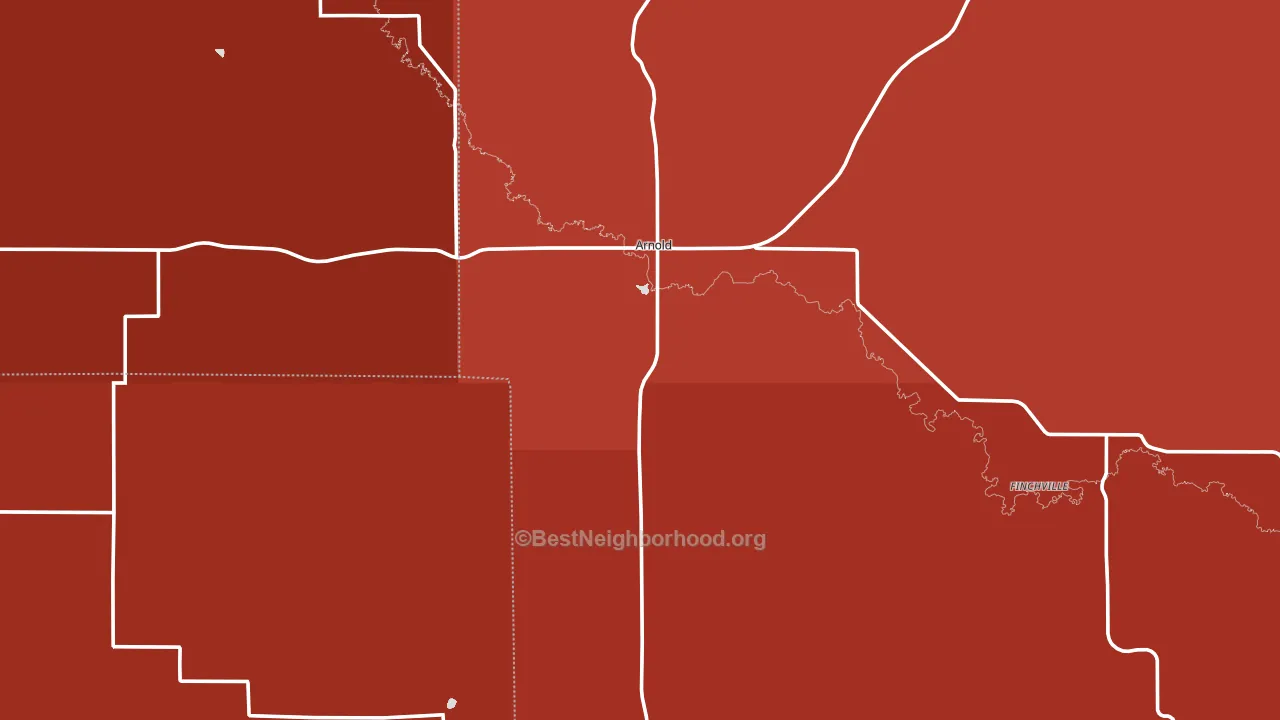 Arnold, NE block-group political-lean map