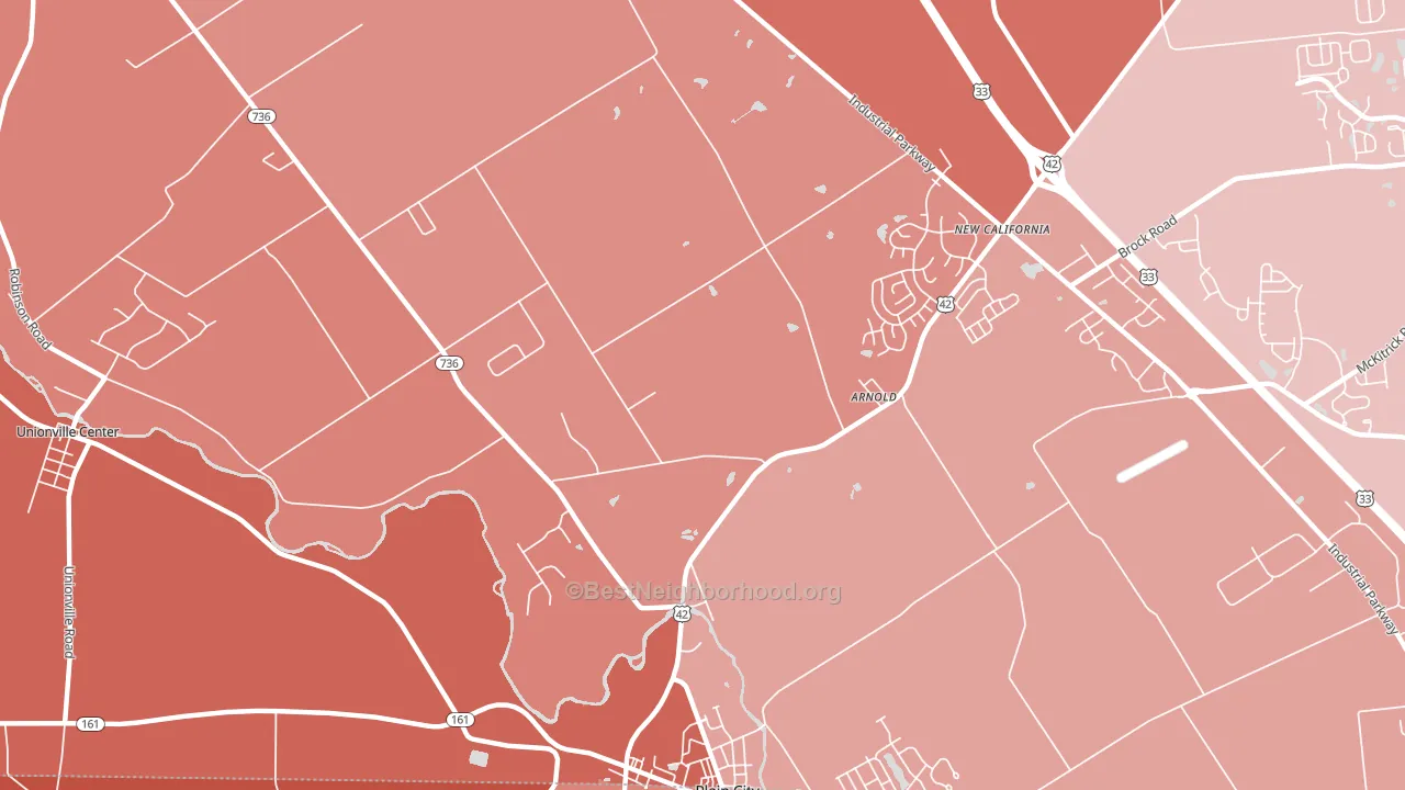 Arnold, OH block-group political-lean map