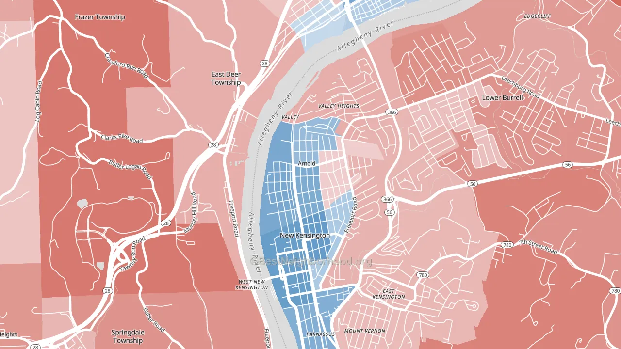Arnold, PA block-group political-lean map